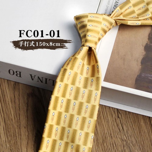 Suit Tie English Faux Silk Printed Hand Tie 8cm Party Birthday Gift - Picture 11 of 15