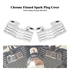 Chrome Slotted Spark Plug Covers For Harley Electra Road Glide Twin Cam 99-2017