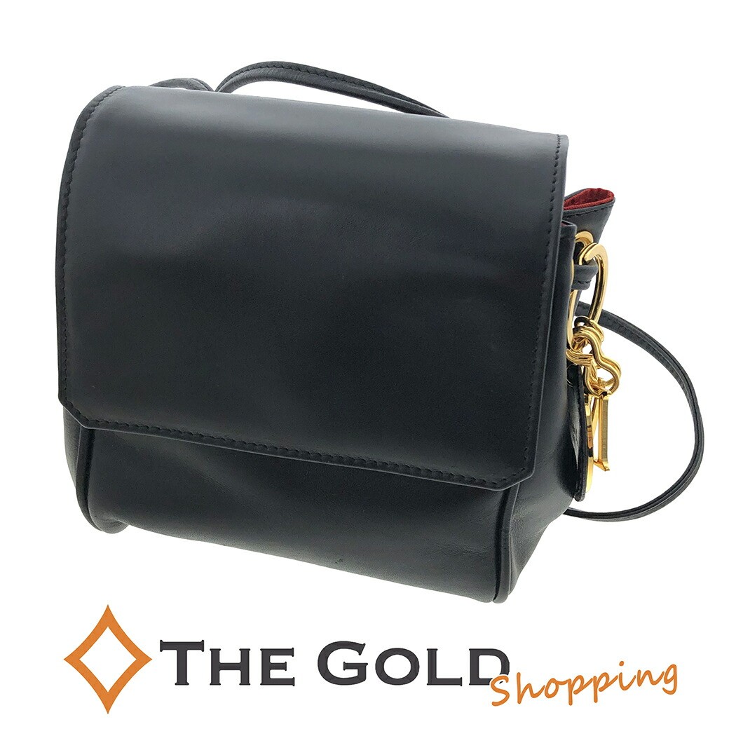 Dior Black Leather Shoulder Bag with Gold Hardware Women's Crossbody Charm