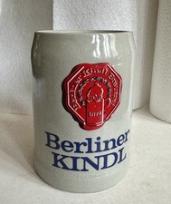 Vintage Gray Ceramic Stoneware Berliner Kindl 0.5l Beer Mug Marked