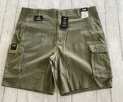 Lee Men s Active Stretch Dakota Cargo Shorts Relaxed Fit 10  Green Sz 46