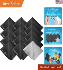 Microfiber Cleaning Cloth, 13 Pack - Cloth for Glasses, Lens, Screens  More
