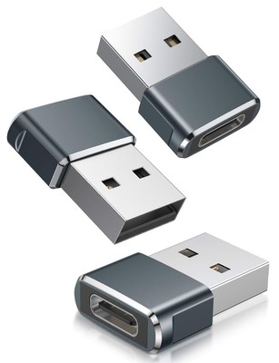 USB-auf-USB-C-Adapter für iPhone, Power Bank, iPad, Samsung und mehr   3er-Pack