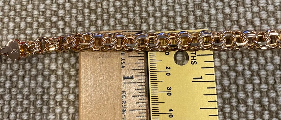 "Pulsera Bismark llena de oro de 18k 8,6""!/ 10 mm sin deslustre y níquel" Foto 3 de 4