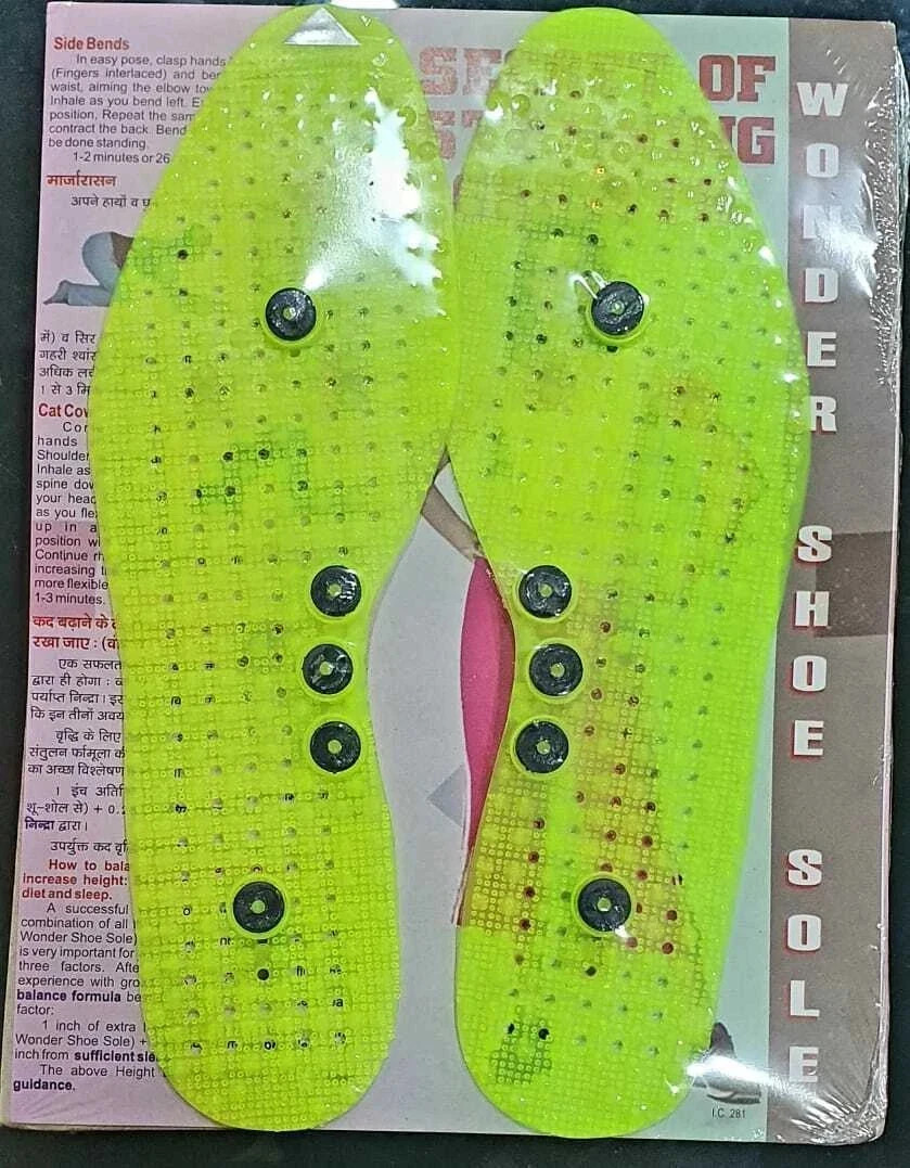 Height Increasing Insoles device Magnetic Therapy Foot shoe Soles Accupressure