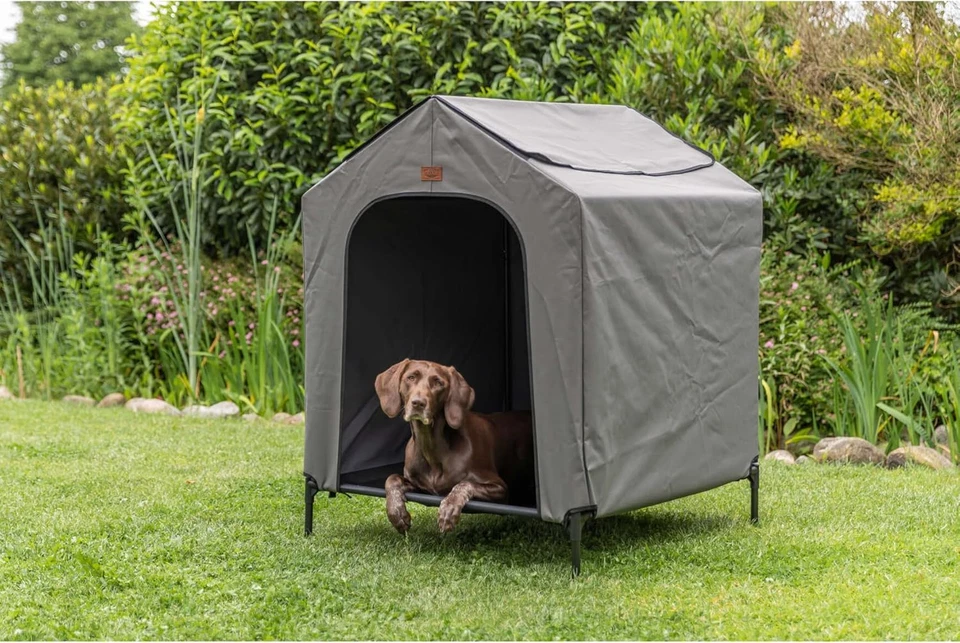 2-In-1 Dog House and Bed - Elevated Indoor/Outdoor Tent with Removable Cover - W - Image 2 of 4