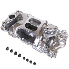 Polished Dual Plane Air-gap Intake Manifold For Small Block Chevy 305 350 400 Polished Dual Plane Air-gap Intake Manifold For Small Block Chevy 305 350 400