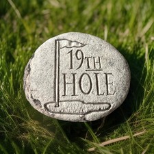 GOLF THEME PAPER WEIGHT - 19th Hole- Appears Hand Made And Signed One Of A Kind
