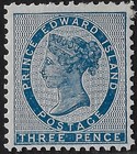 Prince Edward Isl. Scott 6, MHR, VF, UTCV $8. QV 3p deep blue shade,   (10k749e — photo 1
