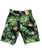 Gymboree Swim Trunks Green Tropical Print Boys Size L 10-12 New 17 GY SWIM 2