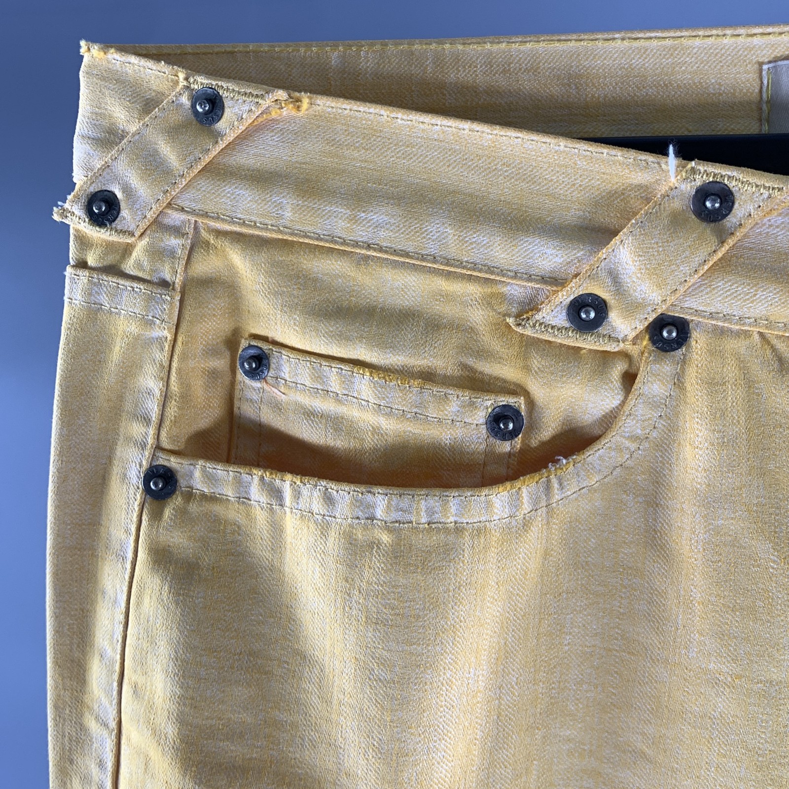 VERSUS by GIANNI VERSACE Size 32 Yellow Cotton Blend Pants image 2