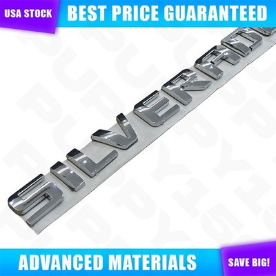 3D Gloss Chrome Door Side Letters For Silverado 2007-2018 Rear Nameplate Emblem
