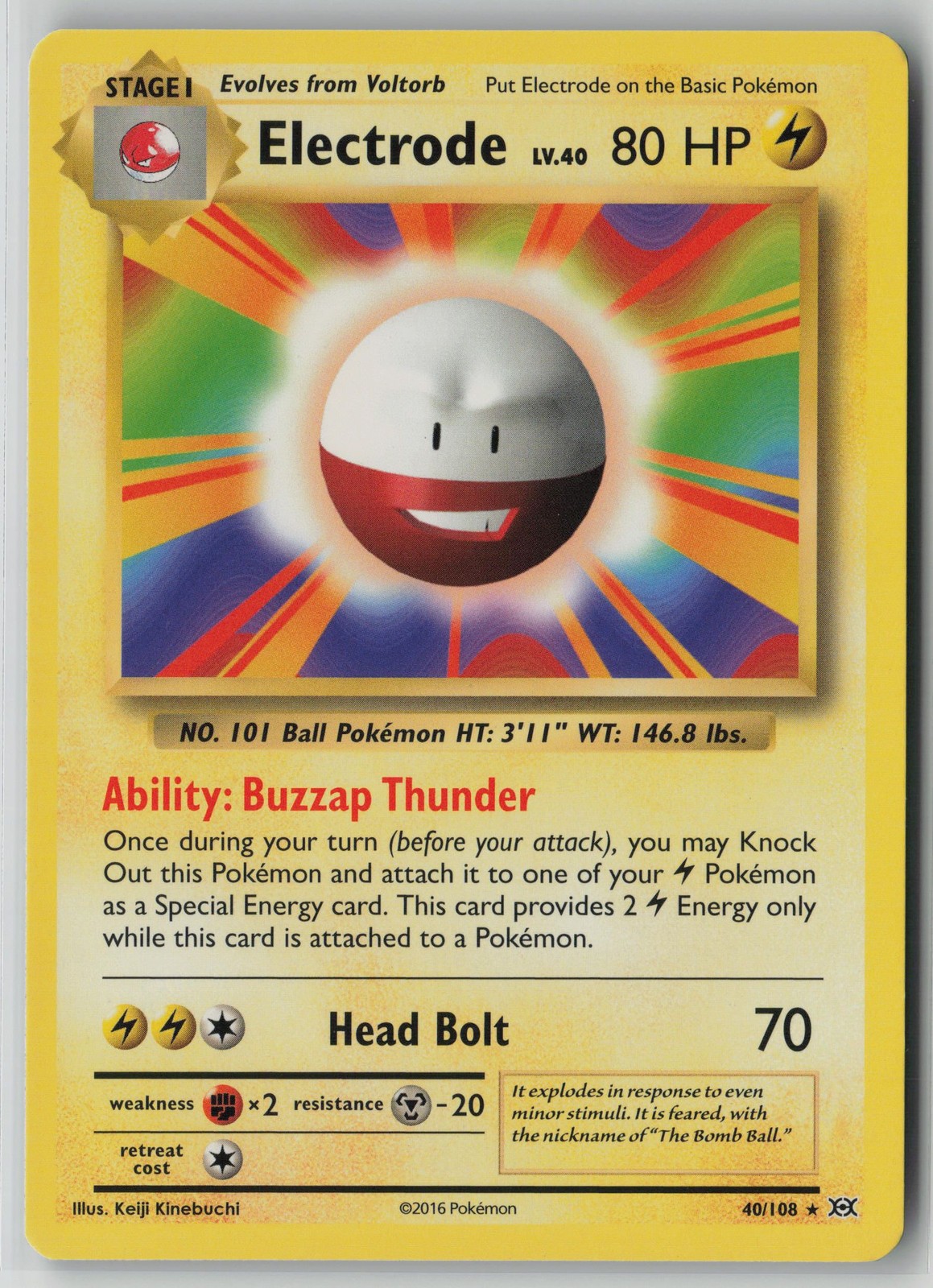Electrode 40/108 Pokemon Evolutions Rare Lightly Played Card (LP)