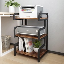 PUNCIA 3-Tier Printer Stand with Storage Movable Printer Table on Wheels Mobile