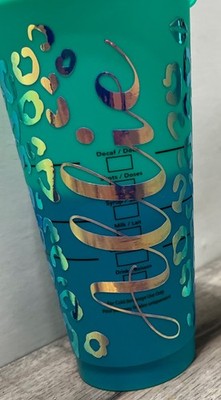 24oz Personalized  Allie  Starbucks Color Changing Cold Cup Leopard Cheetah