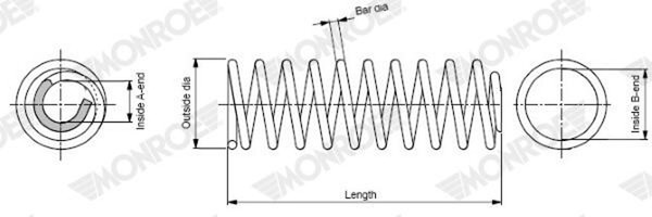 1X Fahrwerksfeder Monroe Springs SP3709 FüR Toyota Land Cruiser Prado KZJ120 VVT-image