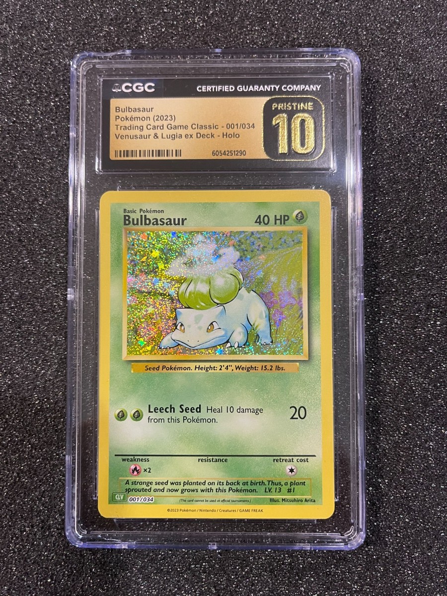 CGC 10 Pristine, Bulbasaur 001/034, CLV Classic Collection Holo