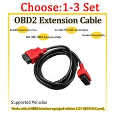 10ft 3m Obd2 Extension Cable 16pin Male To Female Diagnostic Scanner Tool 1-3x