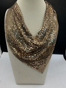 Metal Chainmail Neck Scarf Festival Metallic Shiny Slice Bib Choker