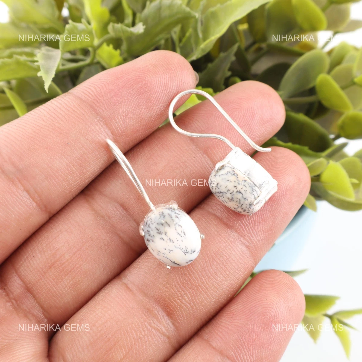 Orecchini A Bottone In Opale Blu Fuoco Per Donna, Orecchini Floreali In Argento Sterling 925, Gioielli In Opale Etiope, Orecchini Con Pietra Portafortuna Di Ottobre - Italia - Foto 8