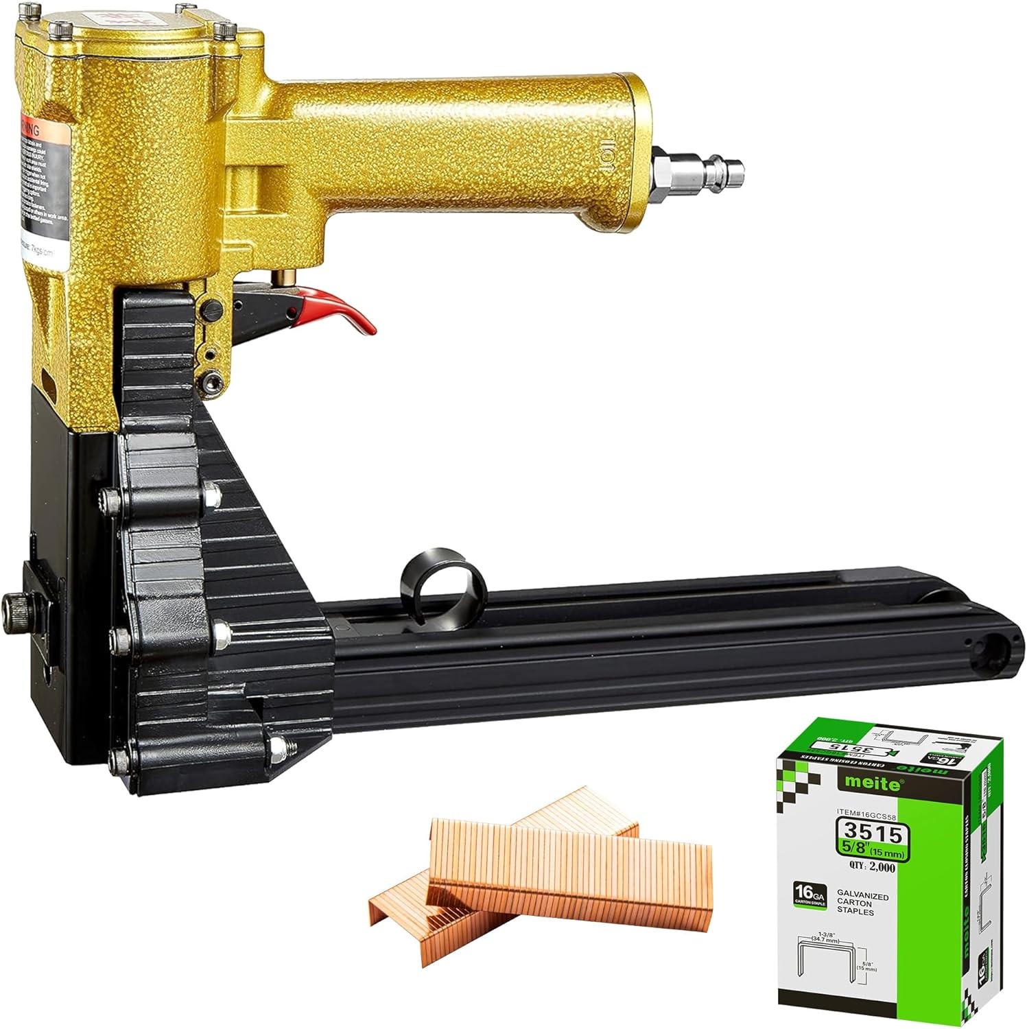 meite ADCS-19 Pneumatic Staple Gun for Corrugated Case Cardboard Packaging