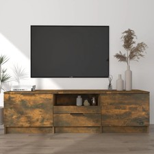 Modern Wooden 55 Inch TV Tele Stand Cabinet With Doors Drawers Media Unit Wood