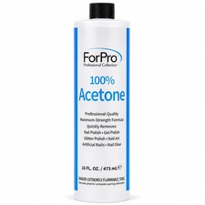 ForPro 100 Pure Acetone, 16oz, Professional Nail 16 Fl Oz Pack of 1 , Clear