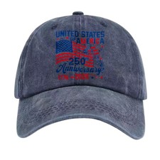 American Flag Eagle Liberty 250th Anniversary Adjustable Cotton Baseball Cap
