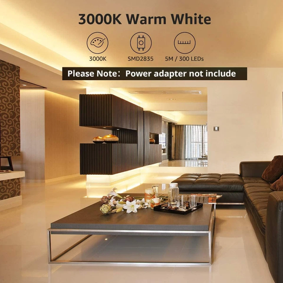 Lepro 12V LED Strip Light, Flexible, SMD 2835, 16.4Ft Tape Light for Home, Kitch - Image 2 of 4