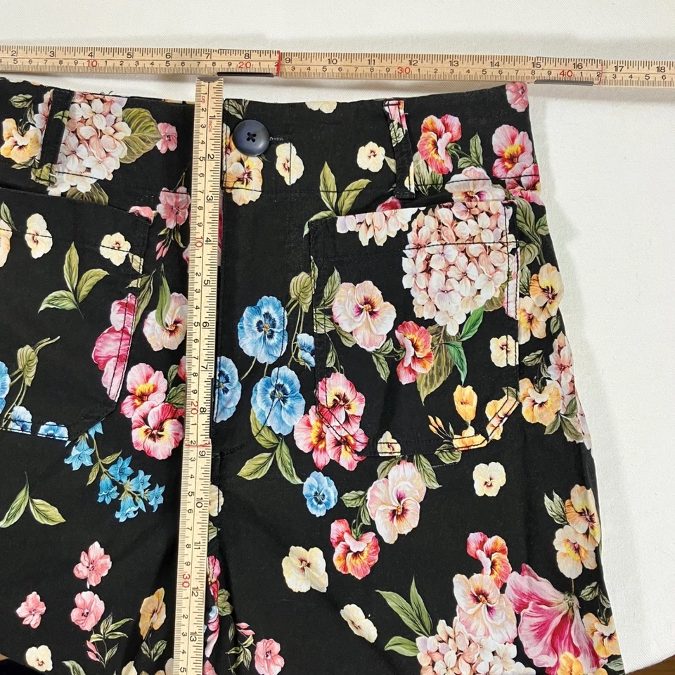 Maeve Anthropologie The Colette Floral Wide Leg Pants Sz 28 Cropped Cottage Core - Image 4 of 4