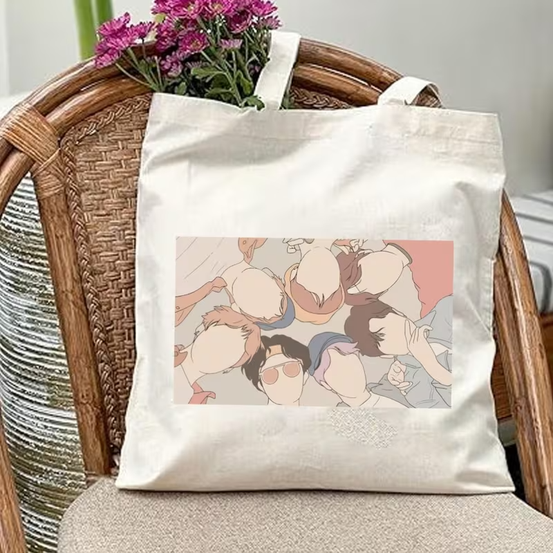 BTS ARIRANG CONCERT KPOP CANVAS TOTE BAG KOREAN STYLE CUTE FANMADE