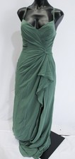Azazie Women's Aribella Ruched Sheath Chiffon Dress CA4 Eucalyptus Size US:A4