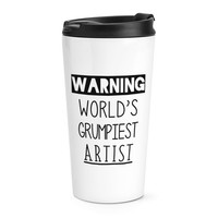 Warnung World's Grumpiest KüNstler Reise Becher Tasse Toll Best Maler Lustig