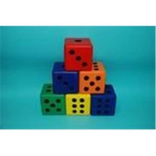 Everrich EVC-0174 Foam Dice Set - Set Of 6 colors - 3 Inch Cube