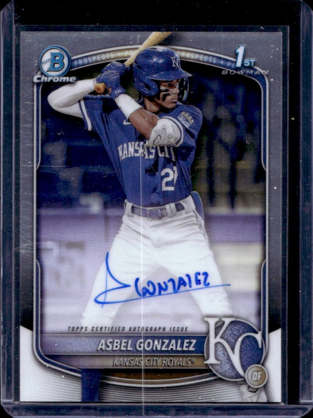 2025 Bowman Chrome Asbel Gonzalez Prospect Auto #CPA-AG Royals