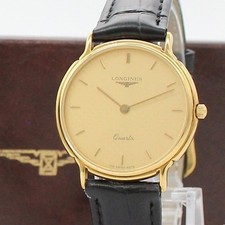 Cintura nuova [QUASI NUOVA con SCATOLA] LONGINES QZ 6879 150 quadrante oro uomo dal GIAPPONE A558