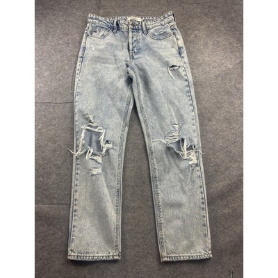 Hidden Los Angeles Women's 25 Jeans High Waist Tapered Light Wash Denim Distress