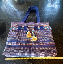 Maya Mexican Hand Embroidered Zipper Tote Bag Chiapas