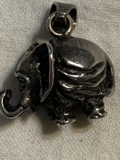 Vintage Sterling Silver 925 Marked Elephant Charm Or Pendant Heavy Piece .6 OZ