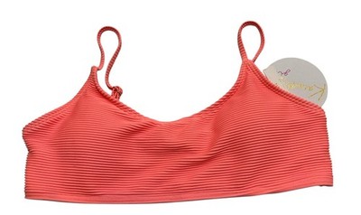 Kaiami Swim Top Girls Size 14 Pop Peach Padded Ribbed