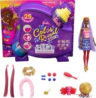 Barbie HBG40 - Color Reveal Bows Haarwechsel Puppe Glitzerblau Spielset
