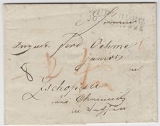 Bayern kleiner Brief 1828 W&uuml;rzburg - Zschopau Sachsen mit Inhalt