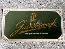 RARE Gainsborough GENUINE Porcelain & Antique Brass Door Knobs Hall Closet 85111
