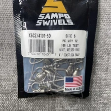 SAMPO swivels ball bearing swivel coastlock snap size 5 165lb nickel welded ring