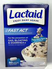Lactaid Fast Act Lactose Intolerance Relief Caplets Prevent Gas,Bloating 60 Ct