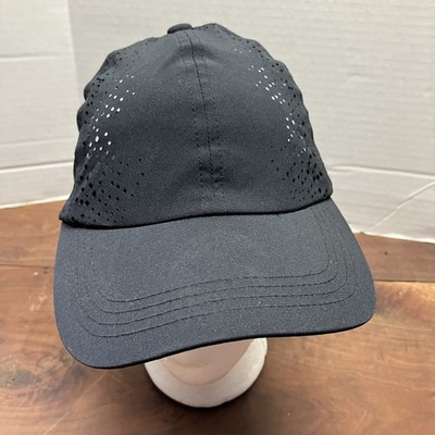 Layer 8 Hat Men's Adjustable Black Laser Cut Ventilation Cap