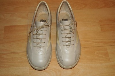 FINN COMFORT   Leder  Schnürer  Gr. 38,5 - 5,5   Damen  beige