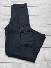 PLUGG Pants Youth 10 Black Cargo 100 Cotton Zip Fly Pockets Casual Straight Leg