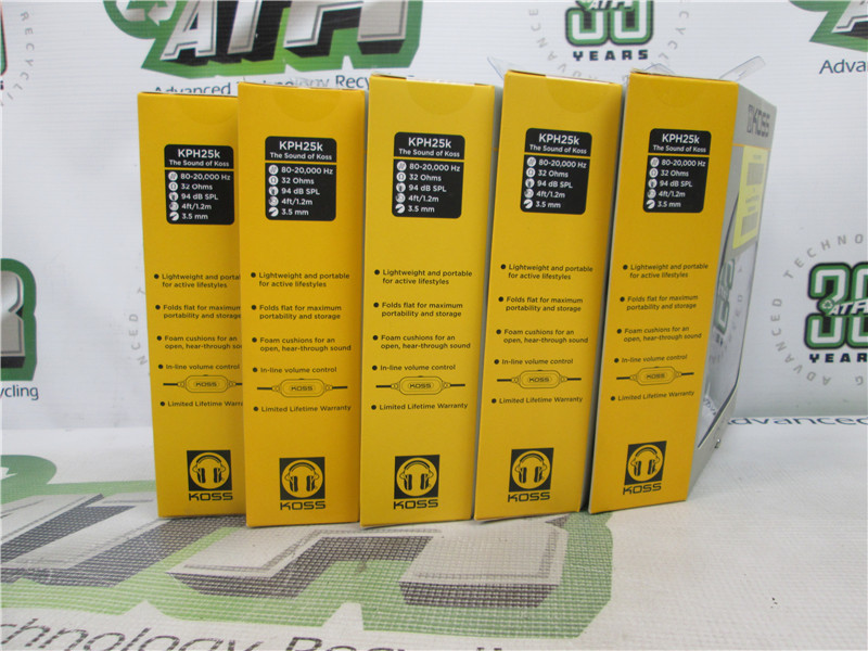 Koss KPH25K Over-Ear Headphones 3.5mm 32 Ohms In-Line Volume Control Lot of 5