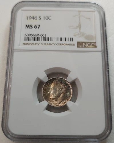 1946-S Roosevelt Dime 10C NGC MS 67 #6305660-001